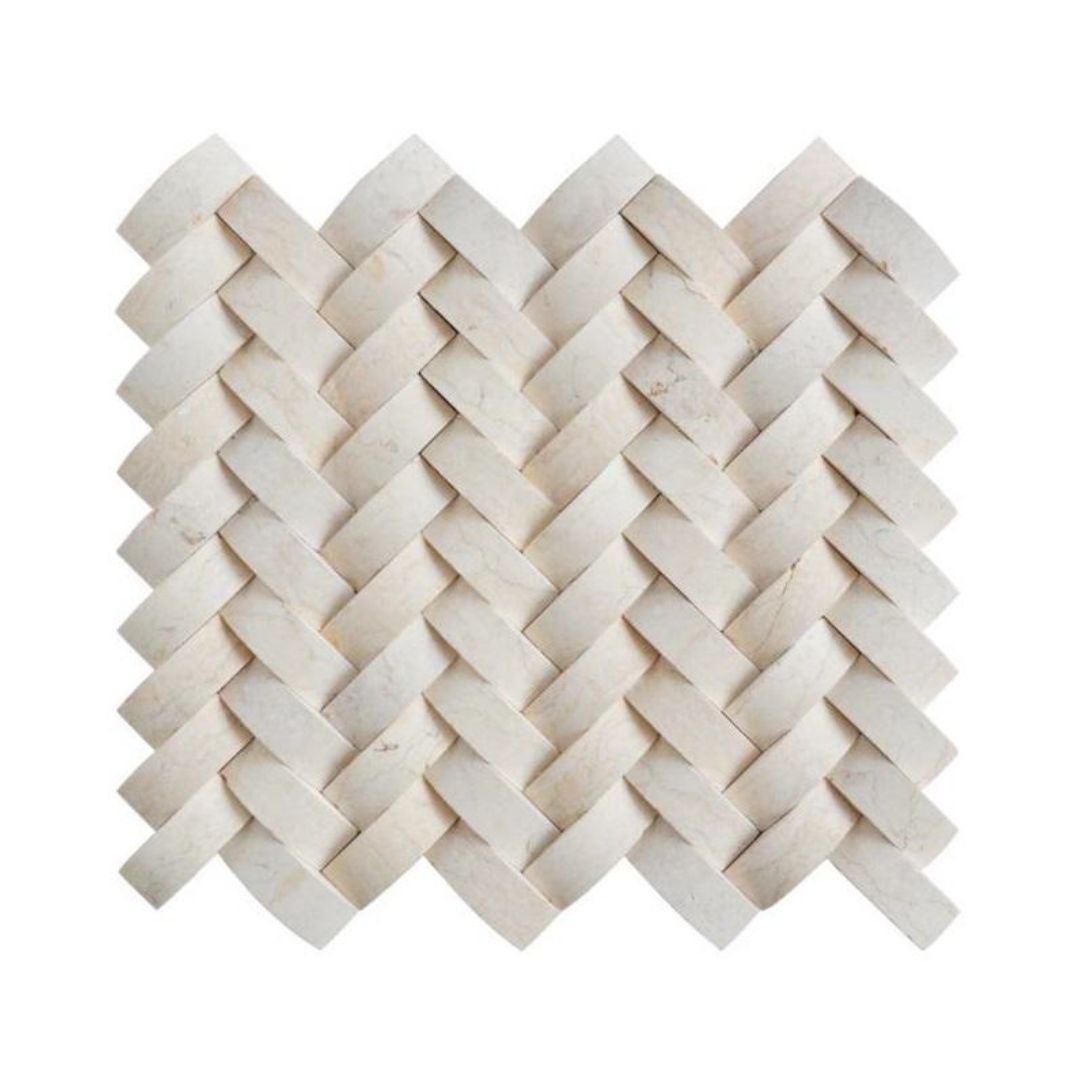 AMALFI, CREME HARRINGBONE MOSAIC
