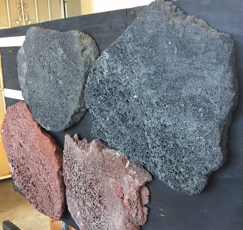 PUKA LAVA RED Basalt 3/4" Thick Saw Cut top & bottom Random Natural-Cleft Edge Wall Veneer