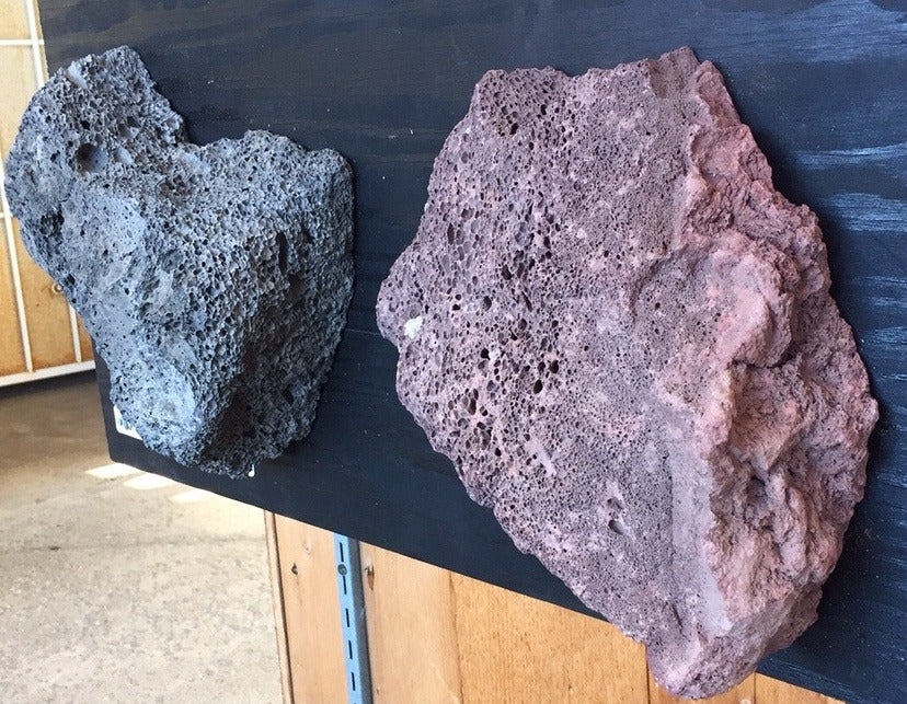 PUKA LAVA RED Basalt 1-3" Thick Natural top & Saw Cut bottom Random Natural-Cleft Edge Wall Veneer