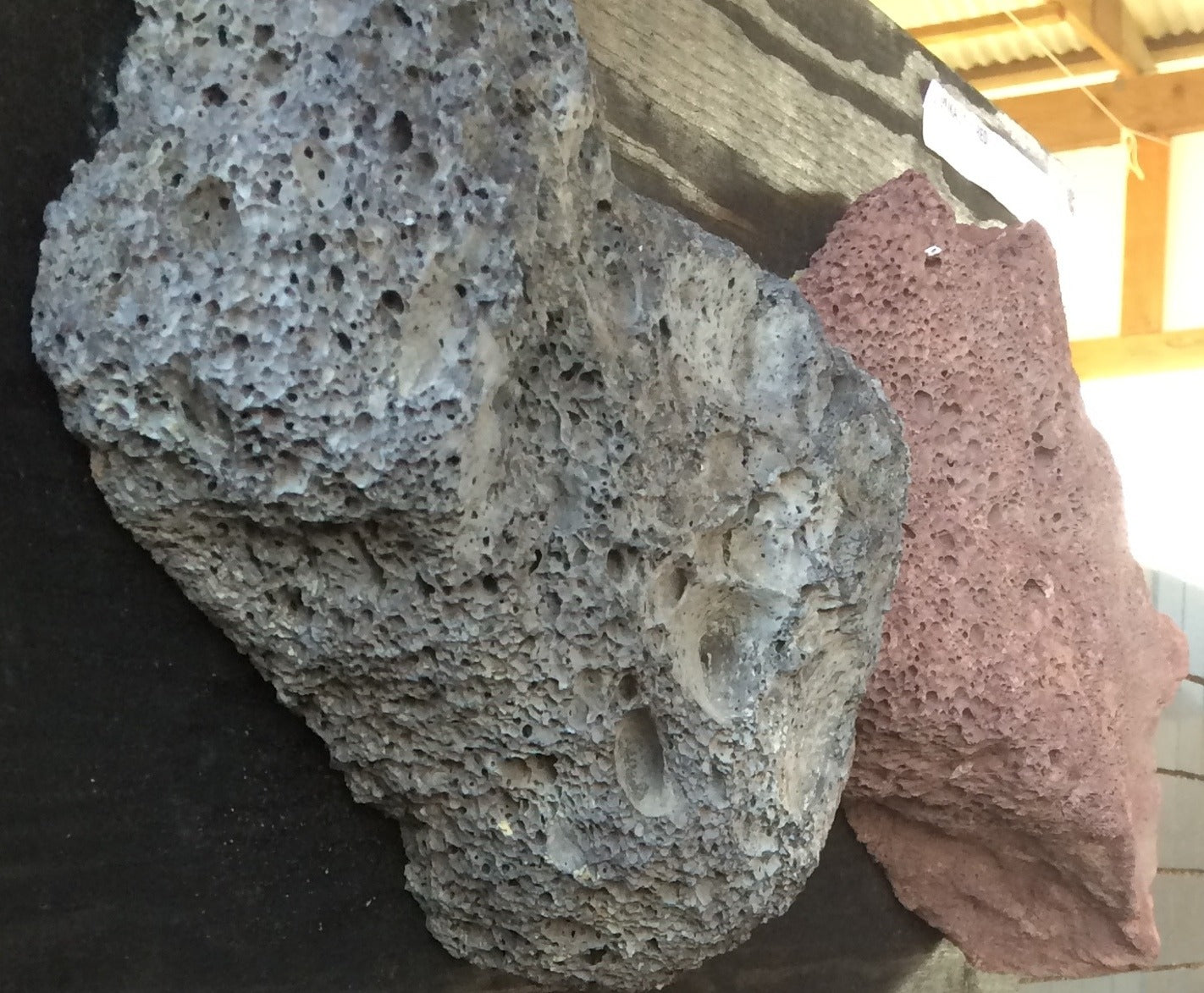 PUKA LAVA RED Basalt 1-3" Thick Natural top & Saw Cut bottom Random Natural-Cleft Edge Wall Veneer