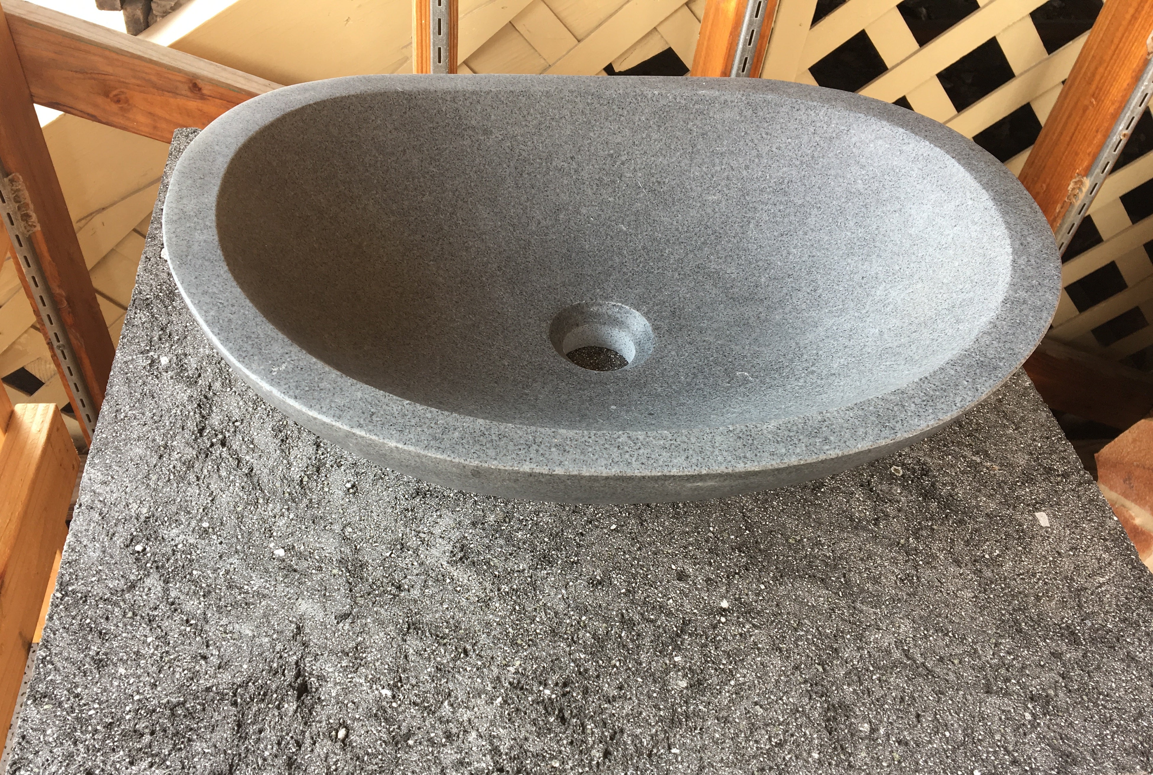 DARK GREY Granite Honed Vessel Sink