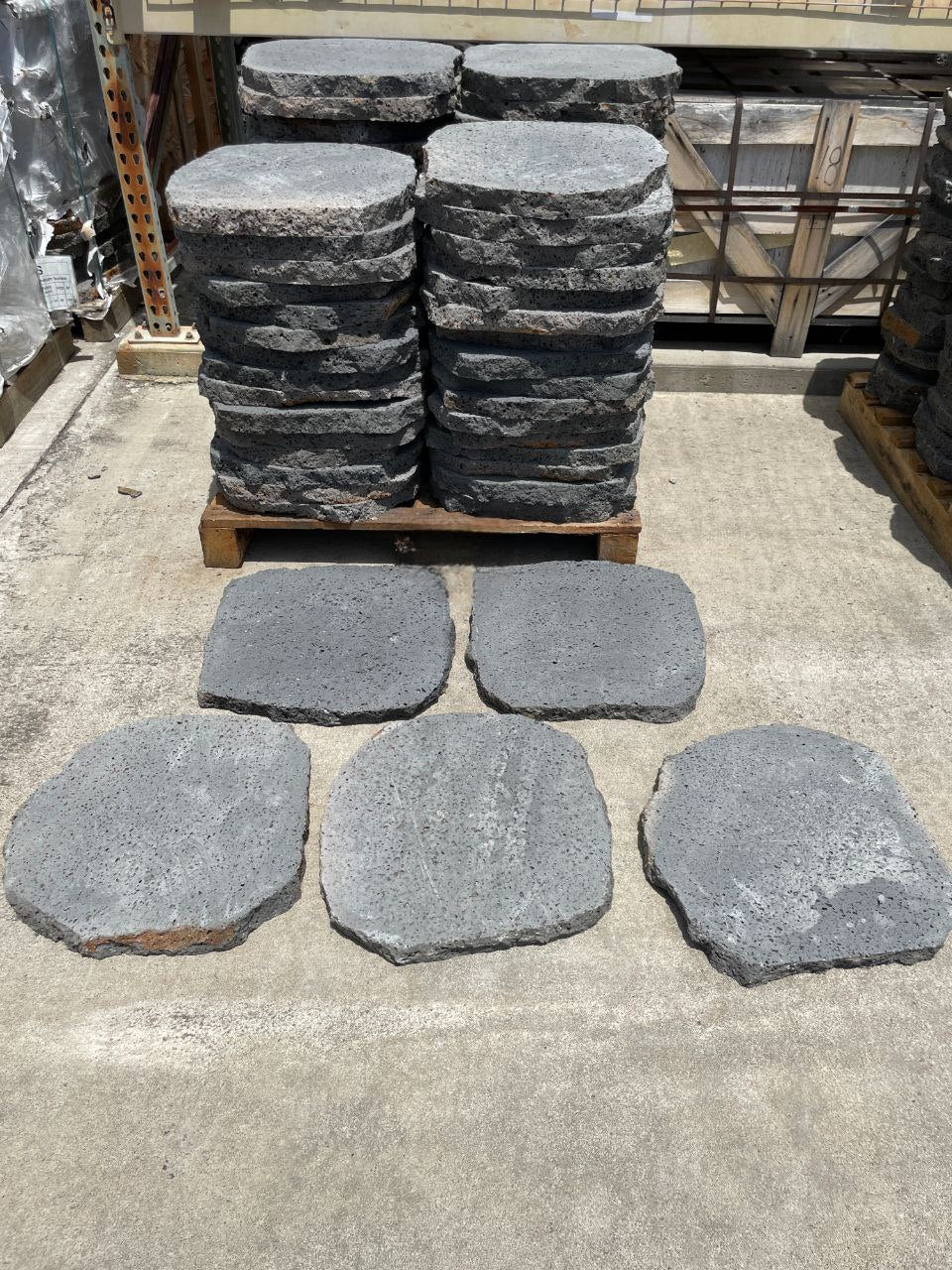 PUKA LAVA GREY - ROUND RANDOM, Basalt Brushed - 18" & up x 1.5" Paver & Flagstone