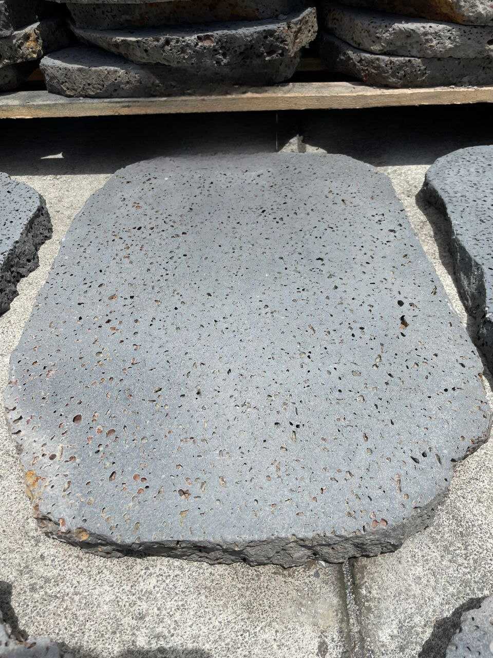 PUKA LAVA GREY - OVAL, Basalt Brushed - 24" x 16" x 1.5" Paver & Flagstone