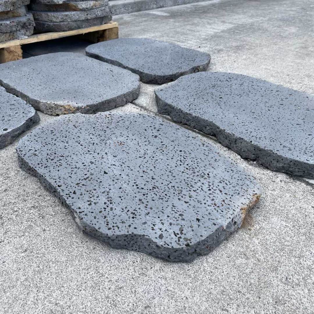 PUKA LAVA GREY - OVAL, Basalt Brushed - 24" x 16" x 1.5" Paver & Flagstone