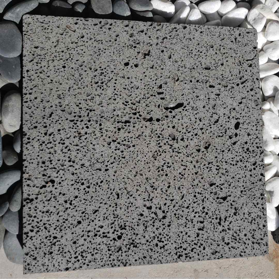 PUKA LAVA GREY - STRAIGHT, Basalt Saw Cut - 18 x 18 x 1.5