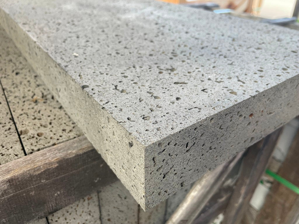 PUKA LAVA GREY - STRAIGHT, Basalt Saw Cut - 36" x 12" x 2.25" thick Paver