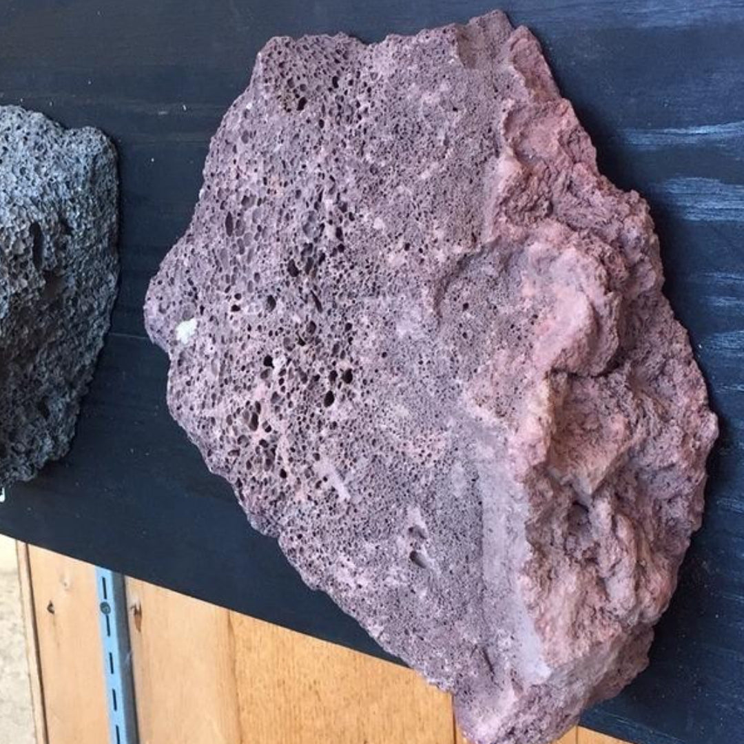 PUKA LAVA RED Basalt 1-3" Thick Natural top & Saw Cut bottom Random Natural-Cleft Edge Wall Veneer