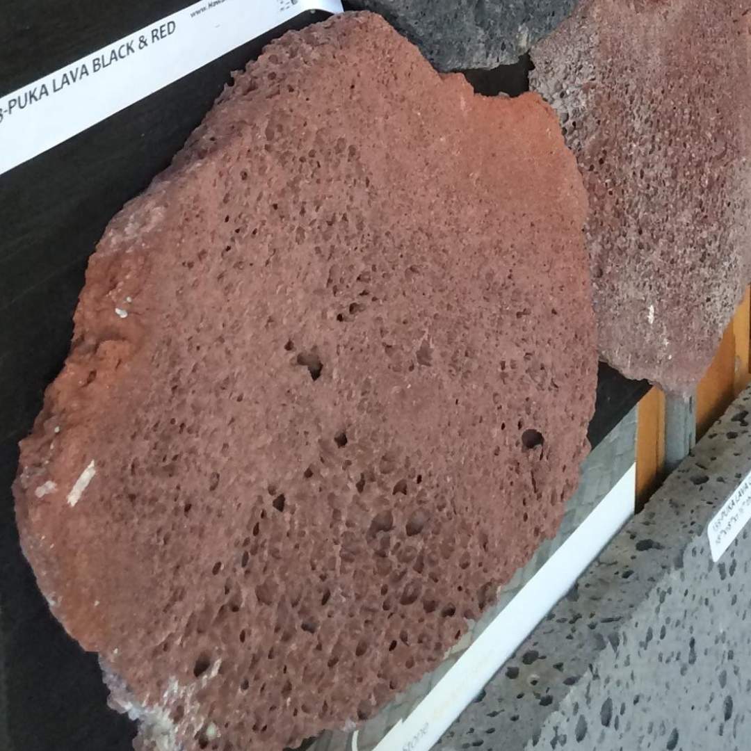 PUKA LAVA RED Basalt 3/4" Thick Saw Cut top & bottom Random Natural-Cleft Edge Wall Veneer