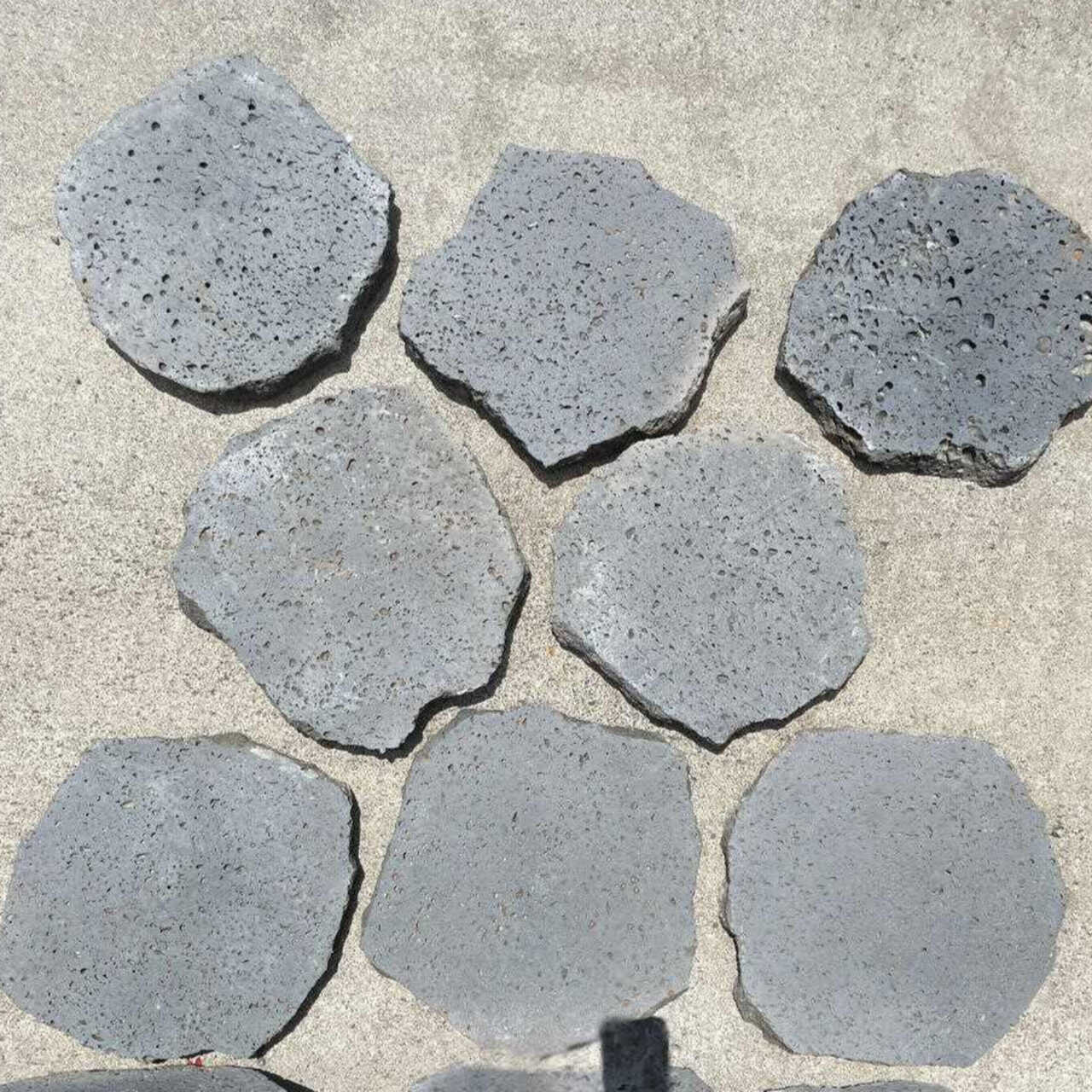 PUKA LAVA GREY - ROUND RANDOM, Basalt Brushed - 12" & up x 1.5" Paver & Flagstone