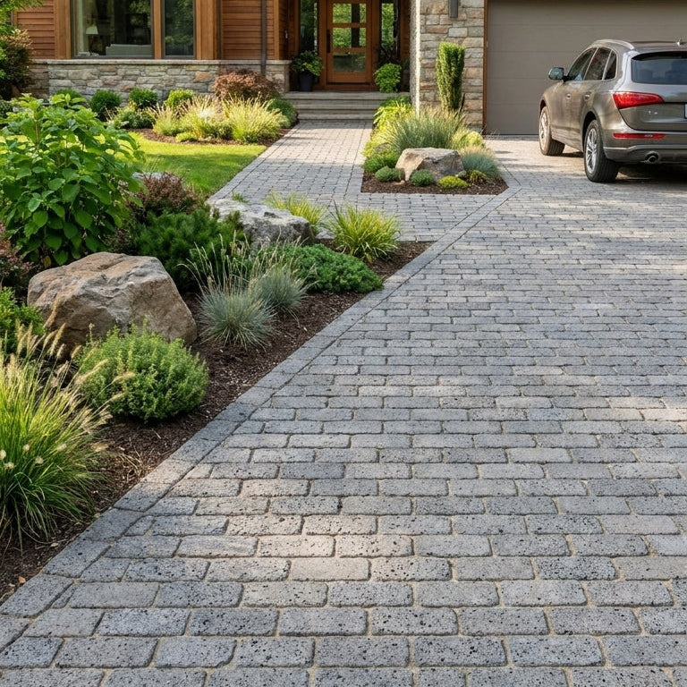 PUKA LAVA GREY - COBBLES TUMBLED, Basalt Saw Cut - Paver