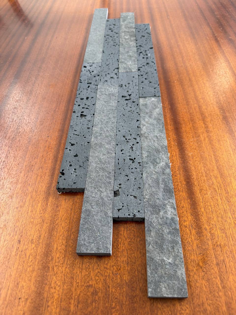 PUKA LAVA GREY & SOLID LAVA GREY Strip Brushed & Flamed/Brushed Mix Ledger Wall Veneer
