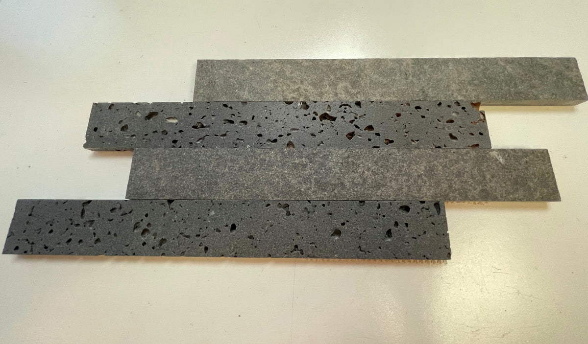 PUKA LAVA GREY & SOLID LAVA GREY Strip Brushed & Flamed/Brushed Mix Ledger Wall Veneer