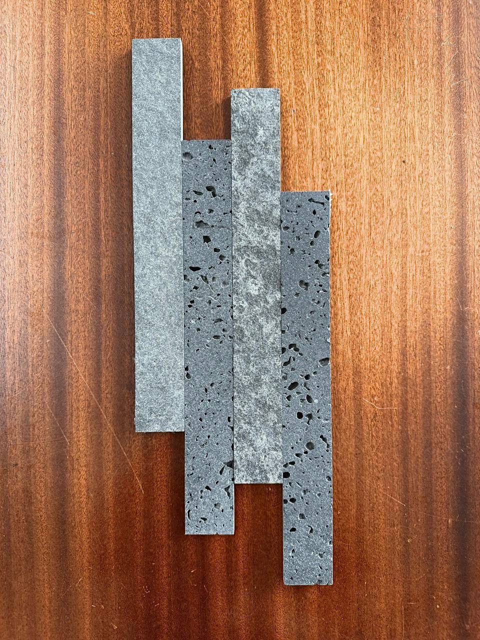 PUKA LAVA GREY & SOLID LAVA GREY Strip Brushed & Flamed/Brushed Mix Ledger Wall Veneer