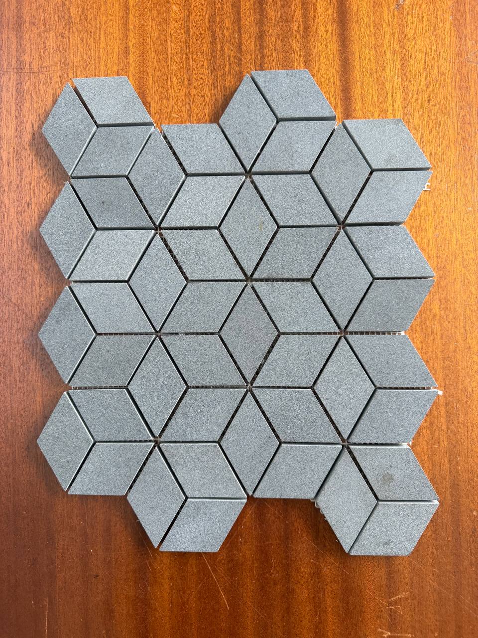 SOLID LAVA GREY 3D Box Brushed Mosaic