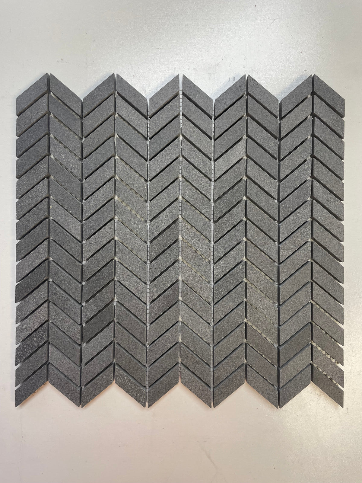 SOLID LAVA GREY Chevron Brushed Mosaic - Asian