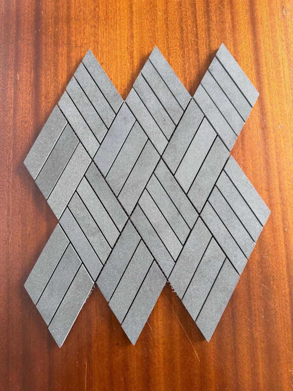 SOLID LAVA GREY Finger Cross Brushed Mosaic