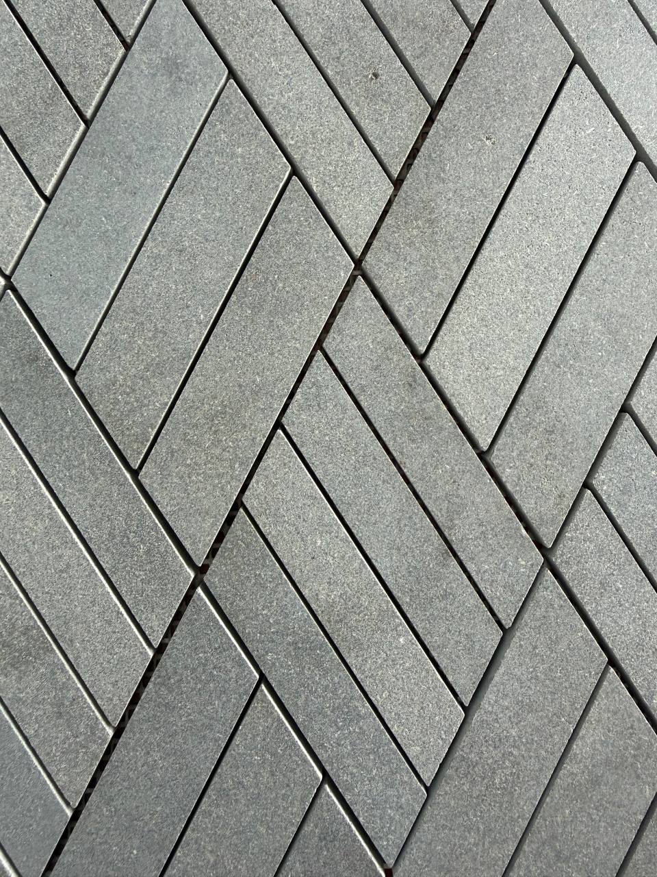 SOLID LAVA GREY Finger Cross Brushed Mosaic