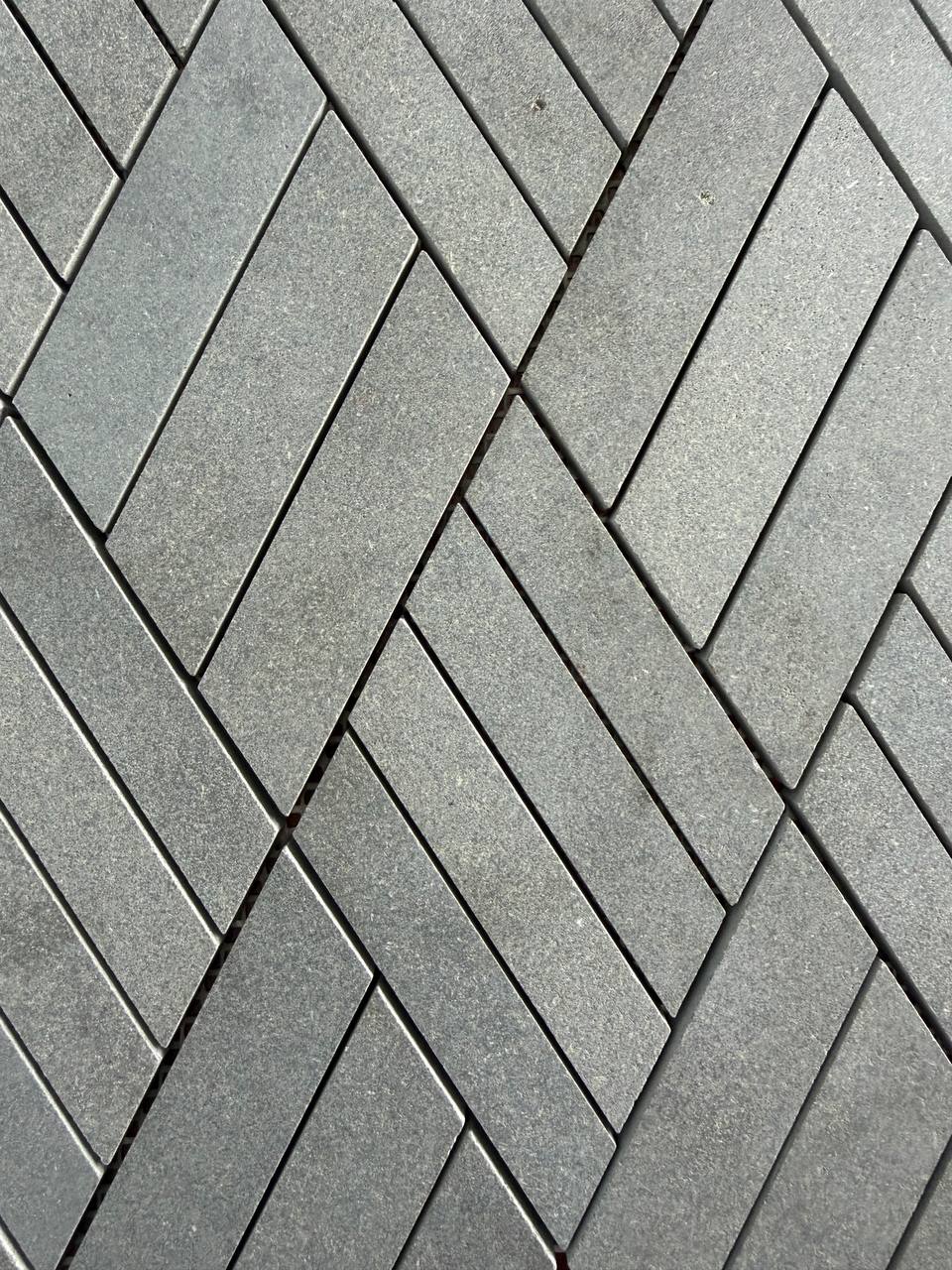 SOLID LAVA GREY Finger Cross Brushed Mosaic