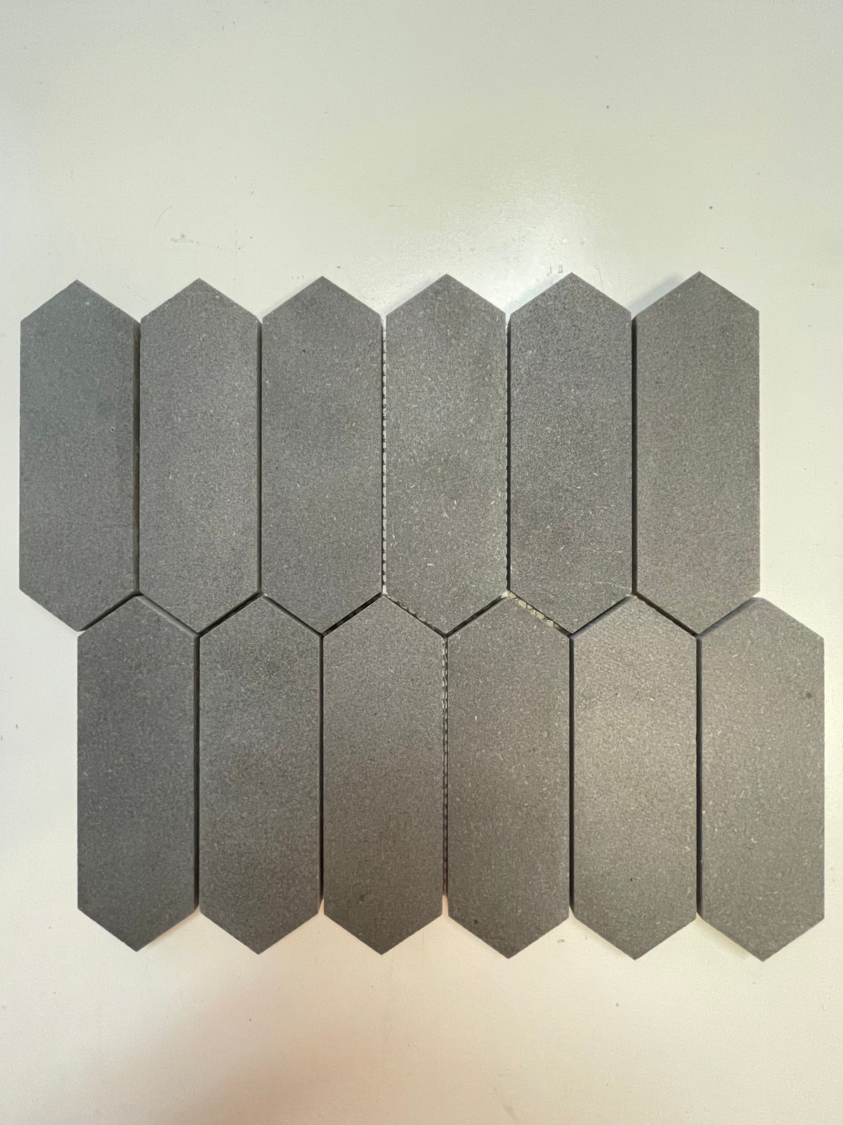 SOLID LAVA GREY Hex Flat Brushed Mosaic