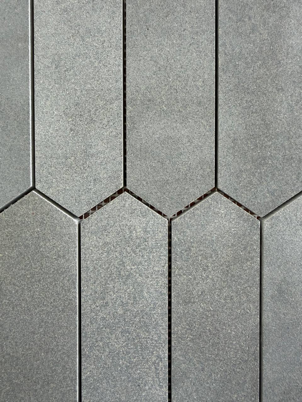 SOLID LAVA GREY Hex Flat Brushed Mosaic