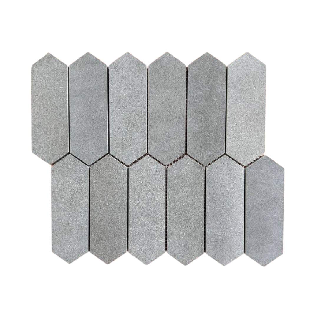 SOLID LAVA GREY Hex Flat Brushed Mosaic