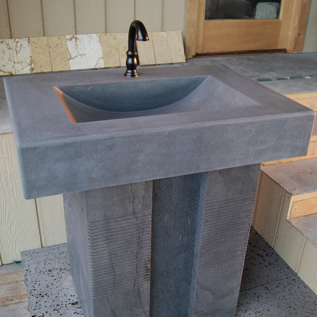 SOLID LAVA GREY Basalt Honed/Filled, Straight & Bowl Sink
