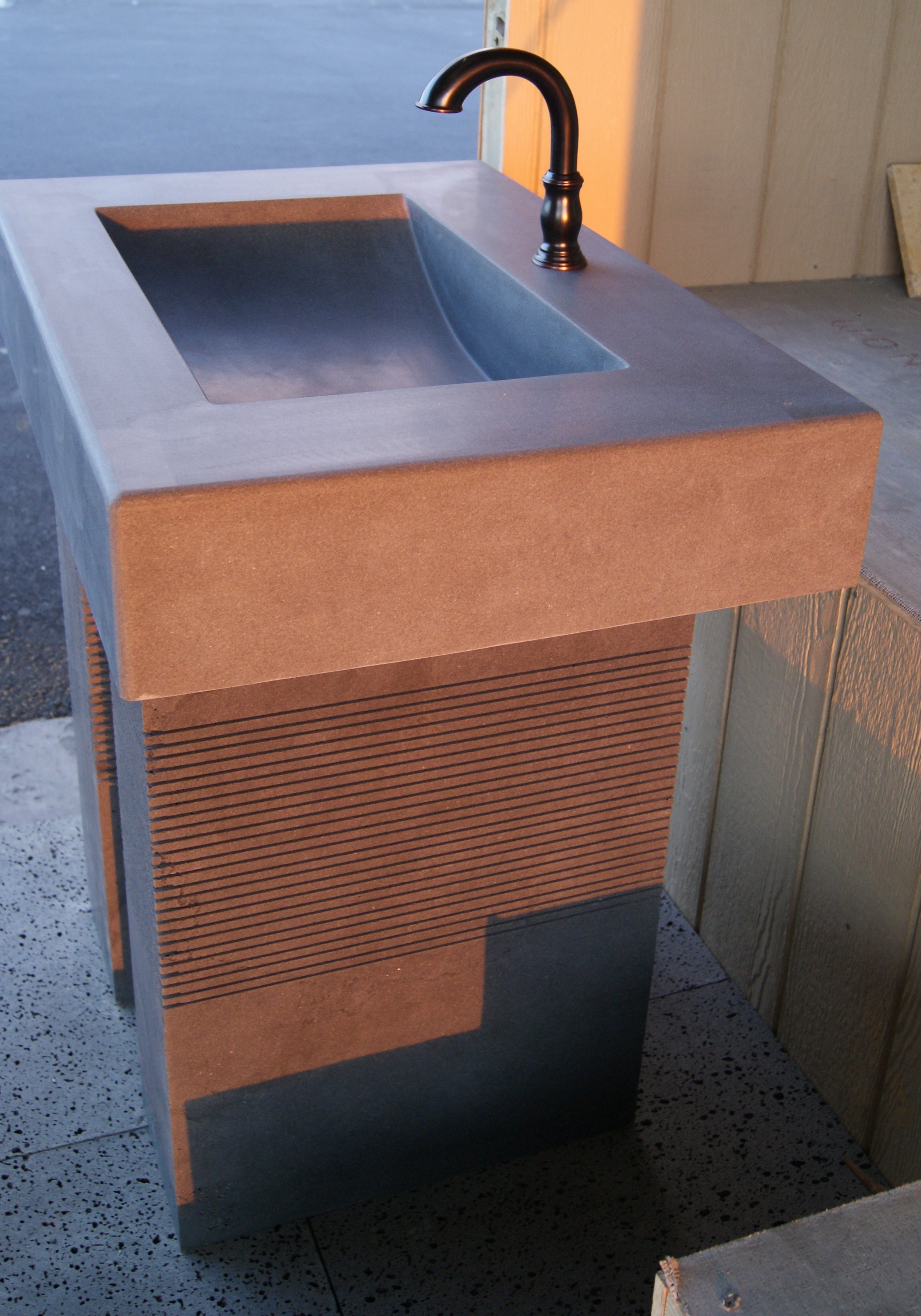 SOLID LAVA GREY Basalt Honed/Filled, Straight & Bowl Sink