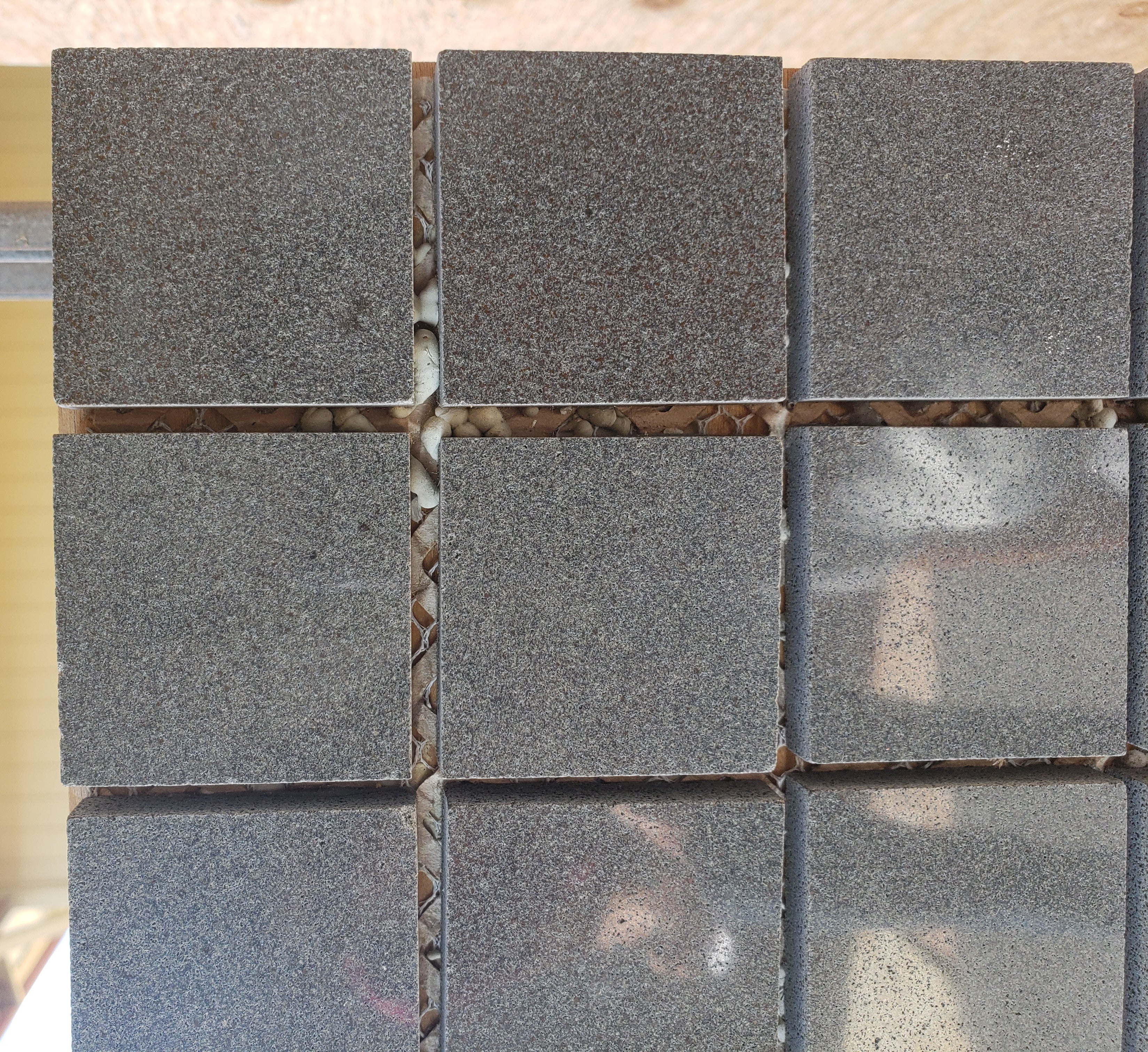 SOLID LAVA GREY Classic Squares 2"x2" on mesh 12"x12" Polished Mosaic - Havai'iano