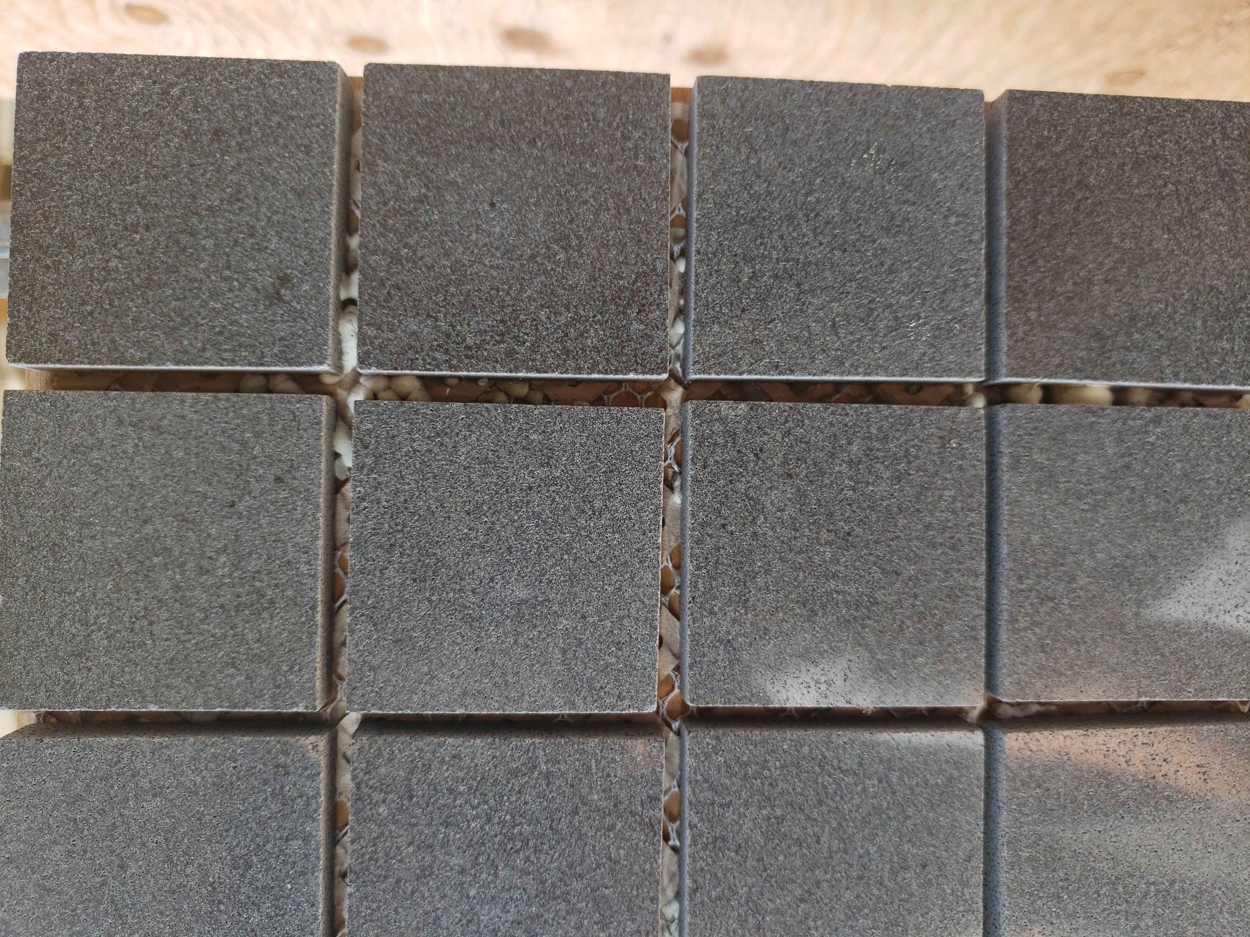 SOLID LAVA GREY Classic Squares 2"x2" on mesh 12"x12" Polished Mosaic - Havai'iano