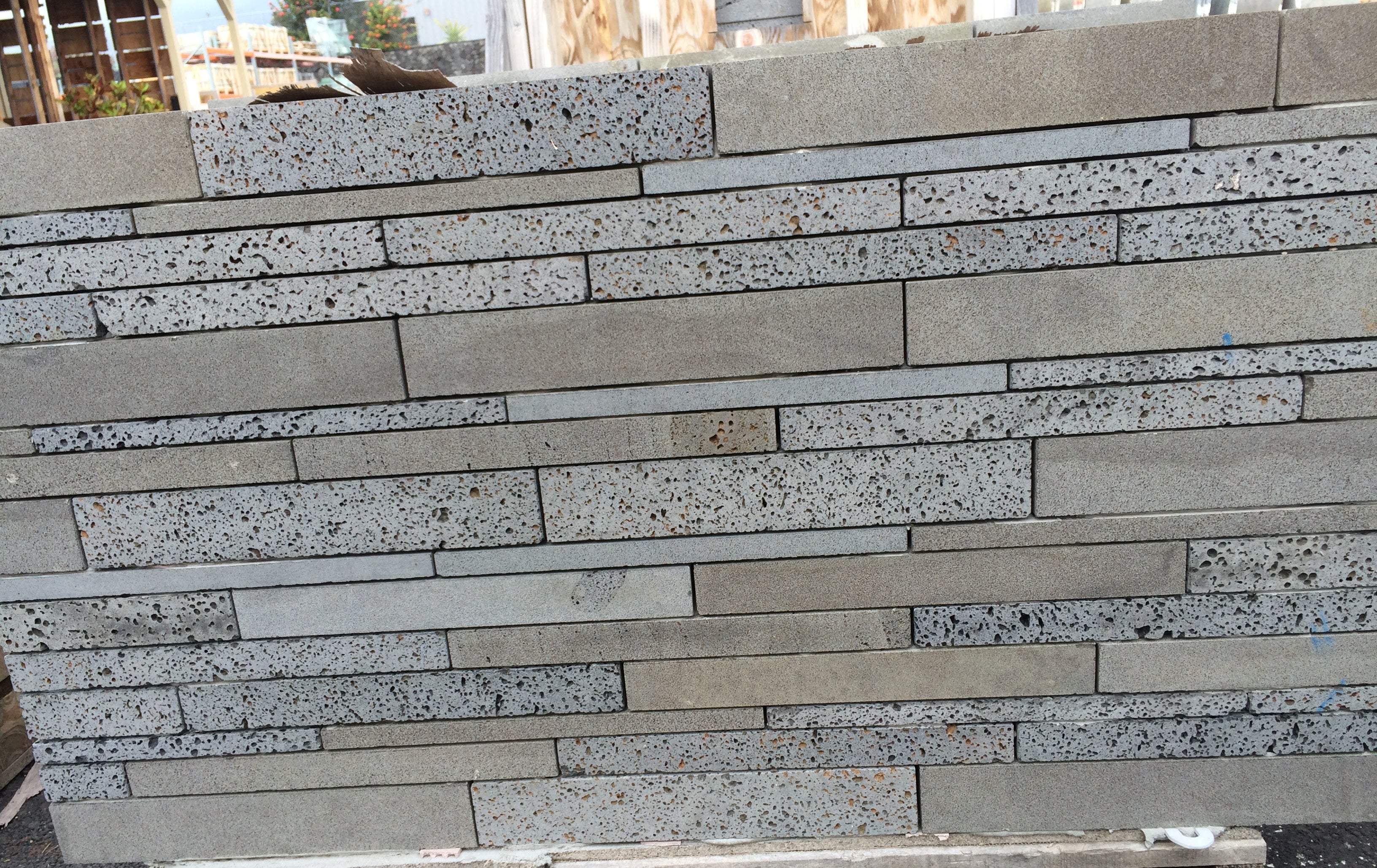 SOLID & PUKA LAVA GREY Basalt Saw Cut Straight Edge Wall Veneer