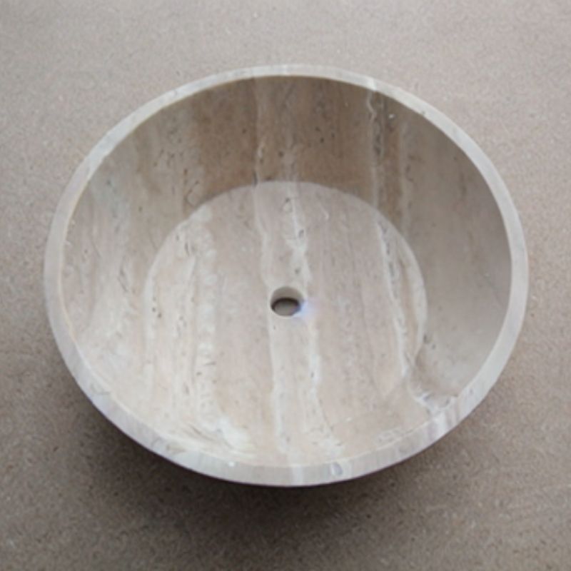 BEIGE Vessel wide Base Honed-filled Sink