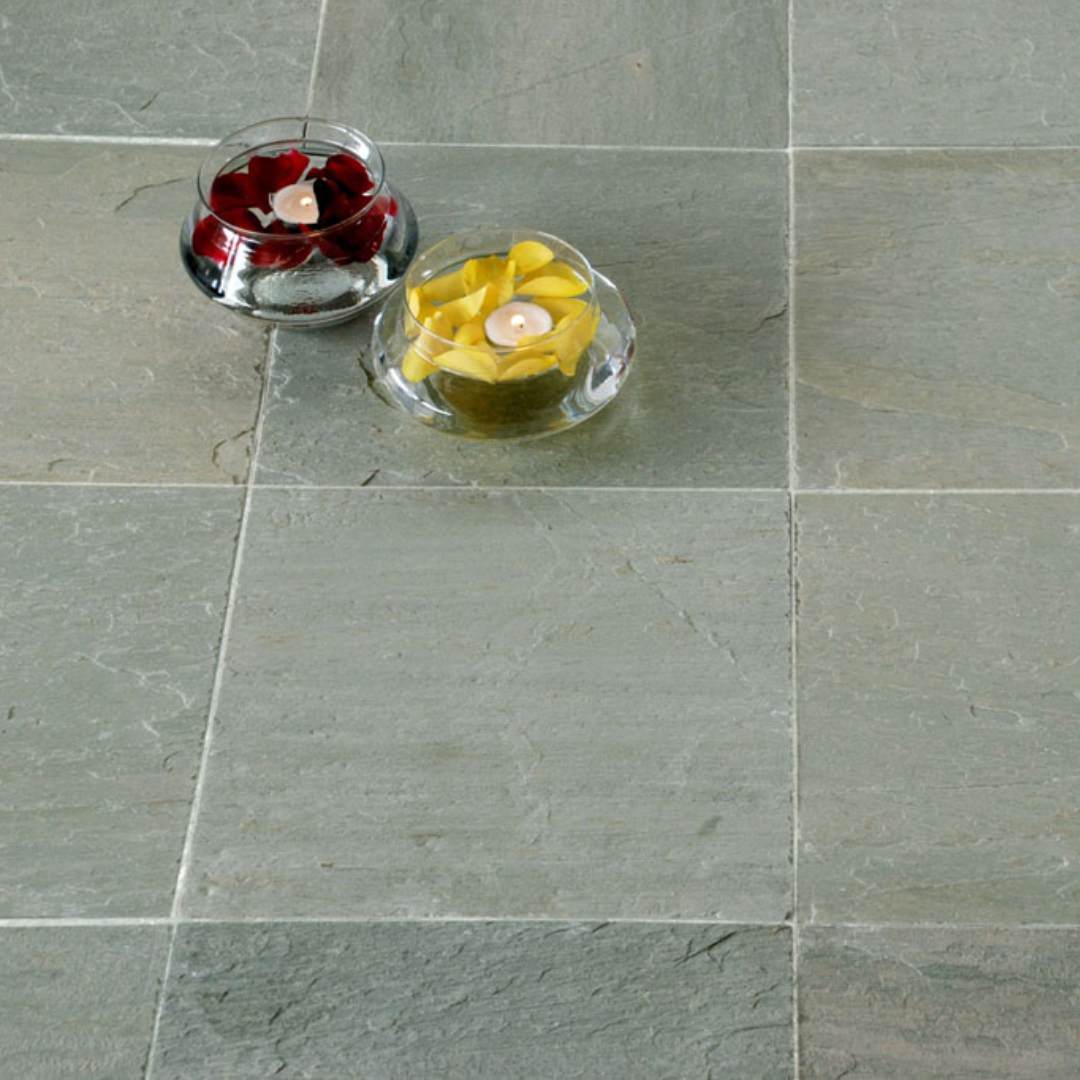 LIME GREEN Limestone Riven Tile