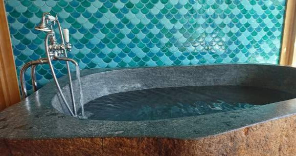 MAUI River Stone Honed/Filled interior & Natural exterior Bathtub