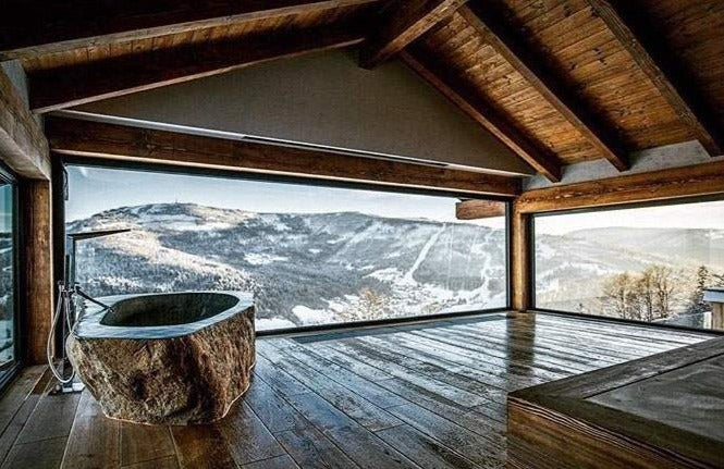 OAK MIST River Stone Honed/Filled interior & Natural exterior Bathtub