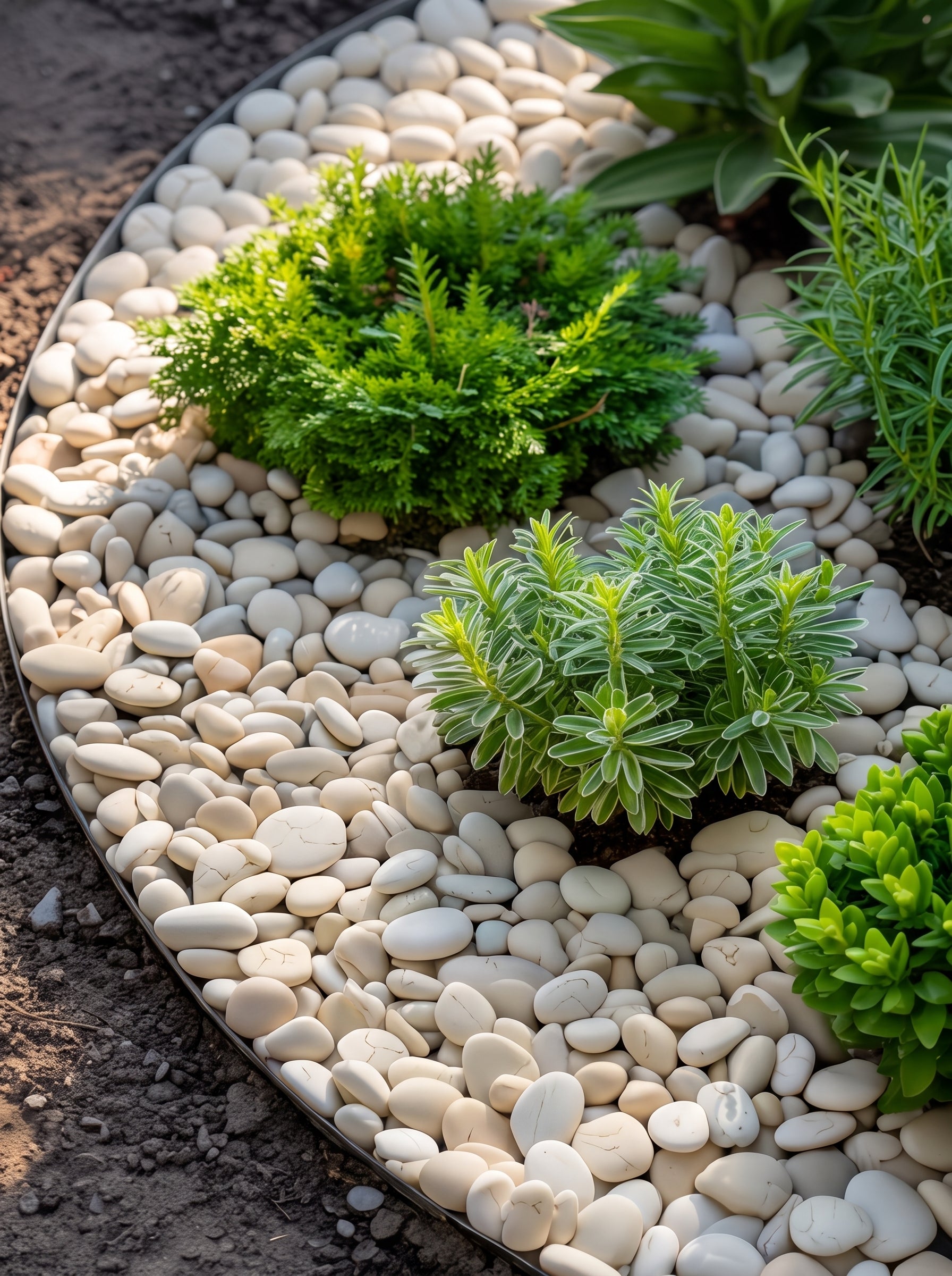 WHITE FLAT Polished Tumbled Garden Pebbles