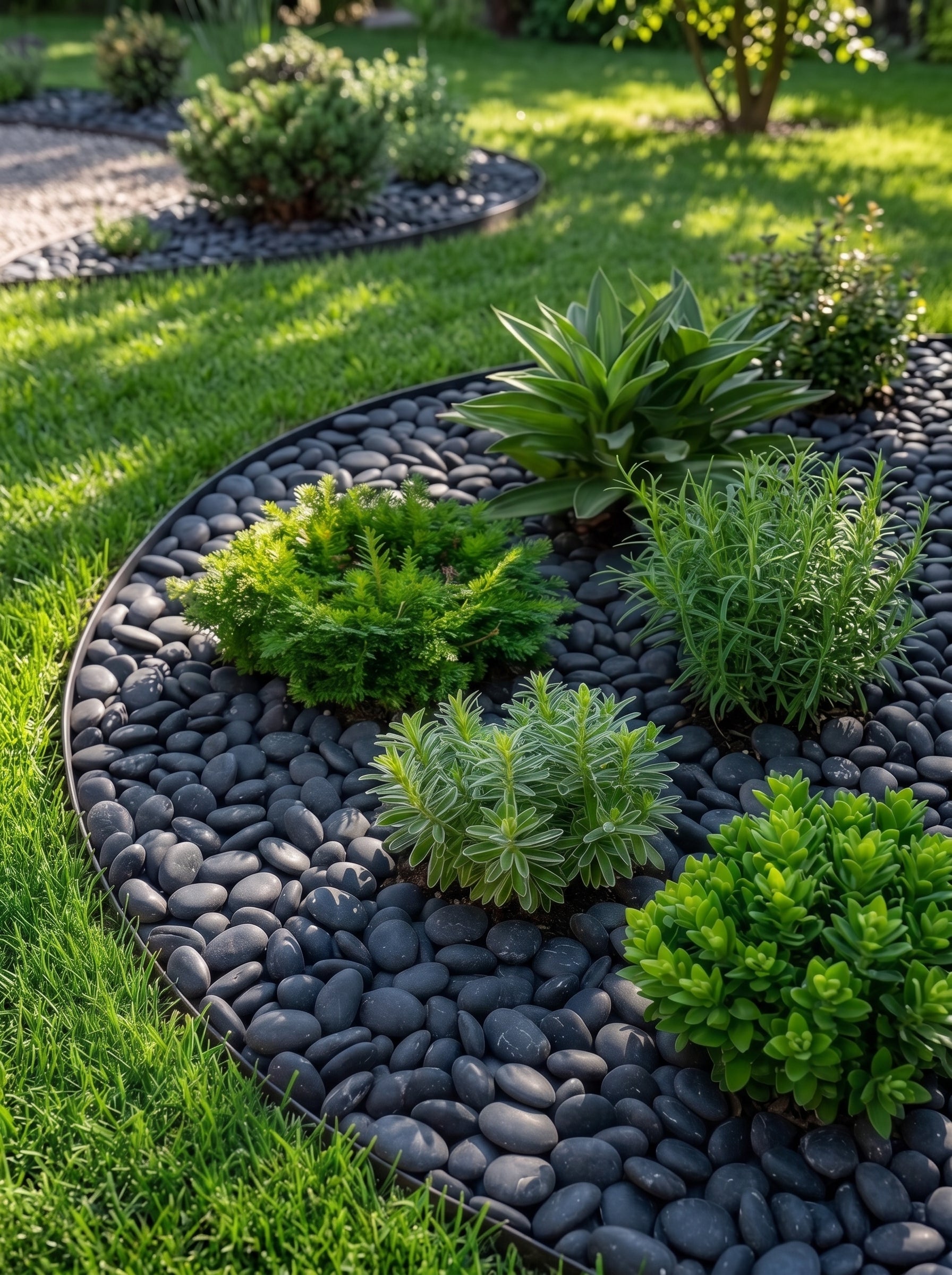 STAR BLACK Polished Tumbled Garden Pebbles