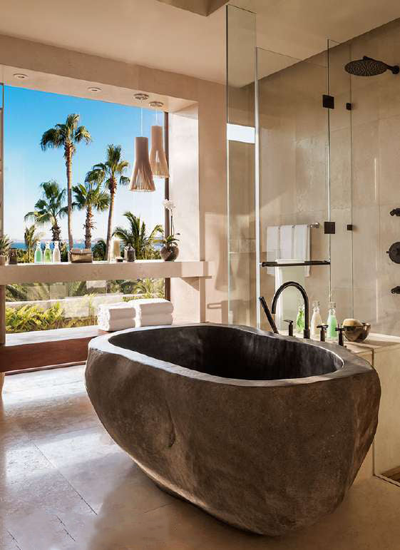 TIGRIS Basalt Honed/Filled interior & Natural exterior Bathtub