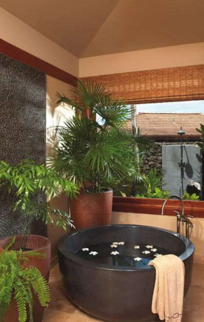 MAHINA Basalt Honed/Filled Round Bathtub