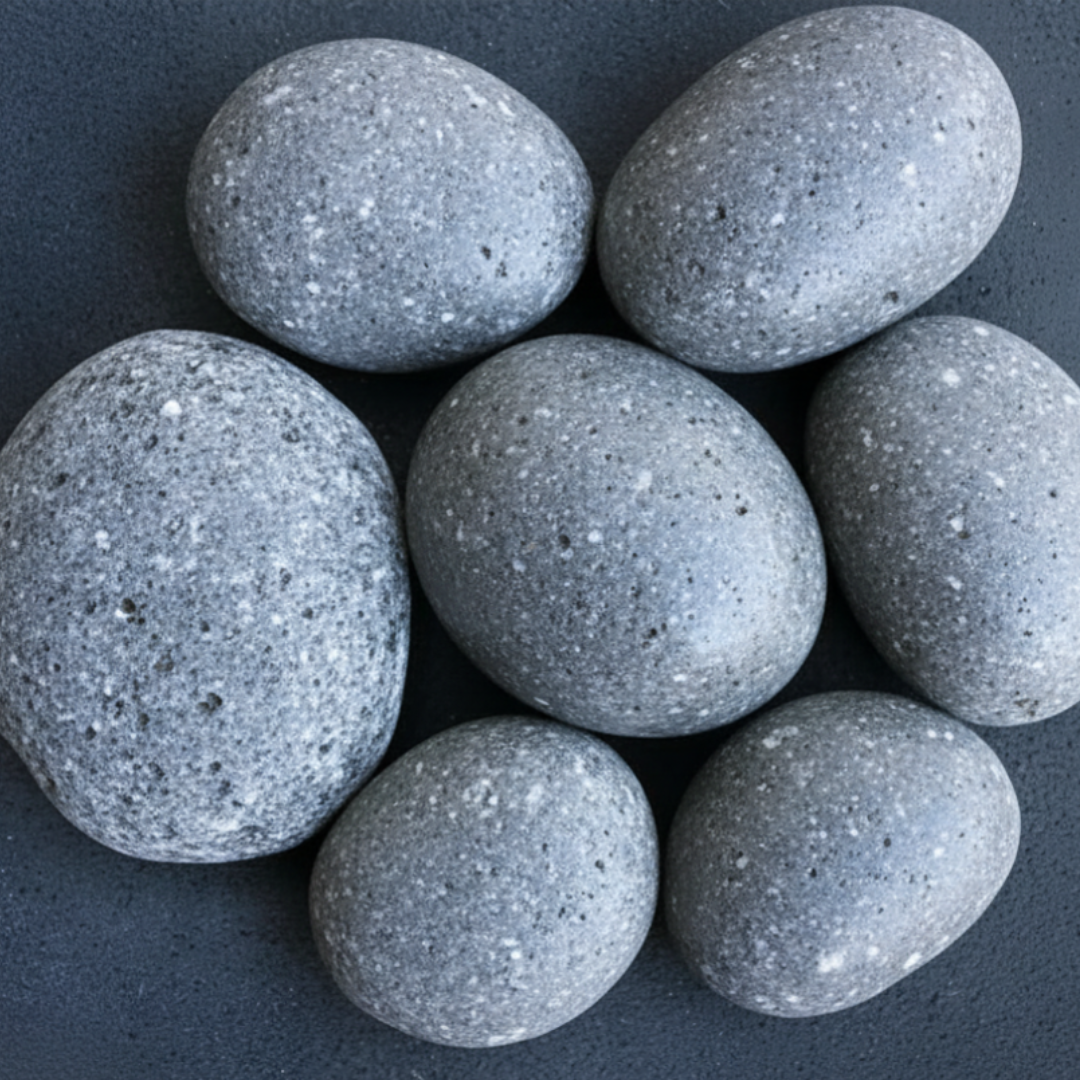 BLACK LAVA Polished Tumbled Garden Pebbles