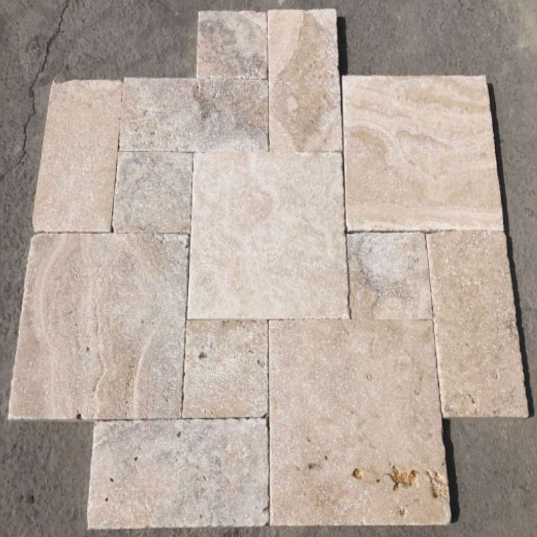 Lilac Ivory Travertine Paver Hawaii Stone Imports