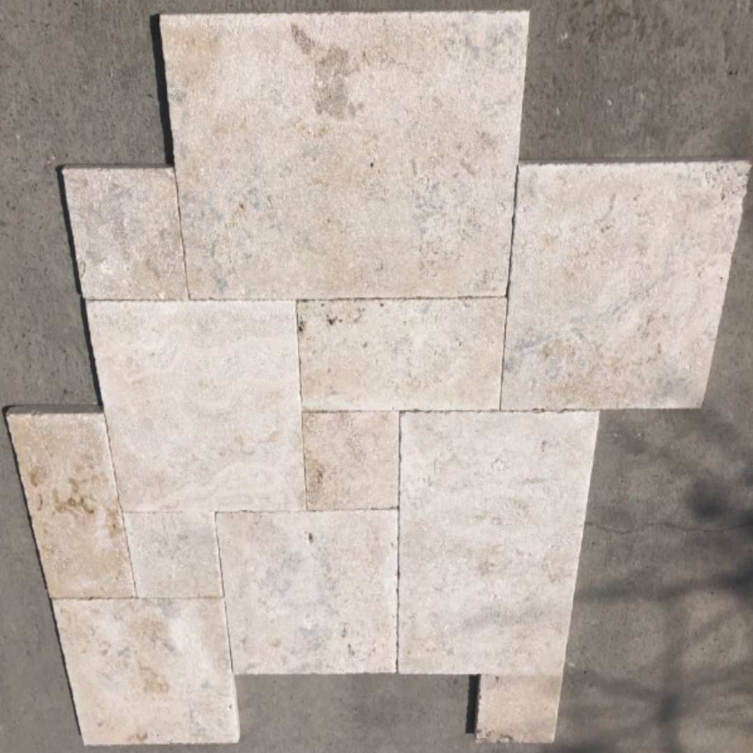Lilac Ivory Travertine Paver Hawaii Stone Imports