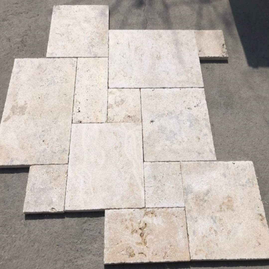 Lilac Ivory Travertine Paver Hawaii Stone Imports