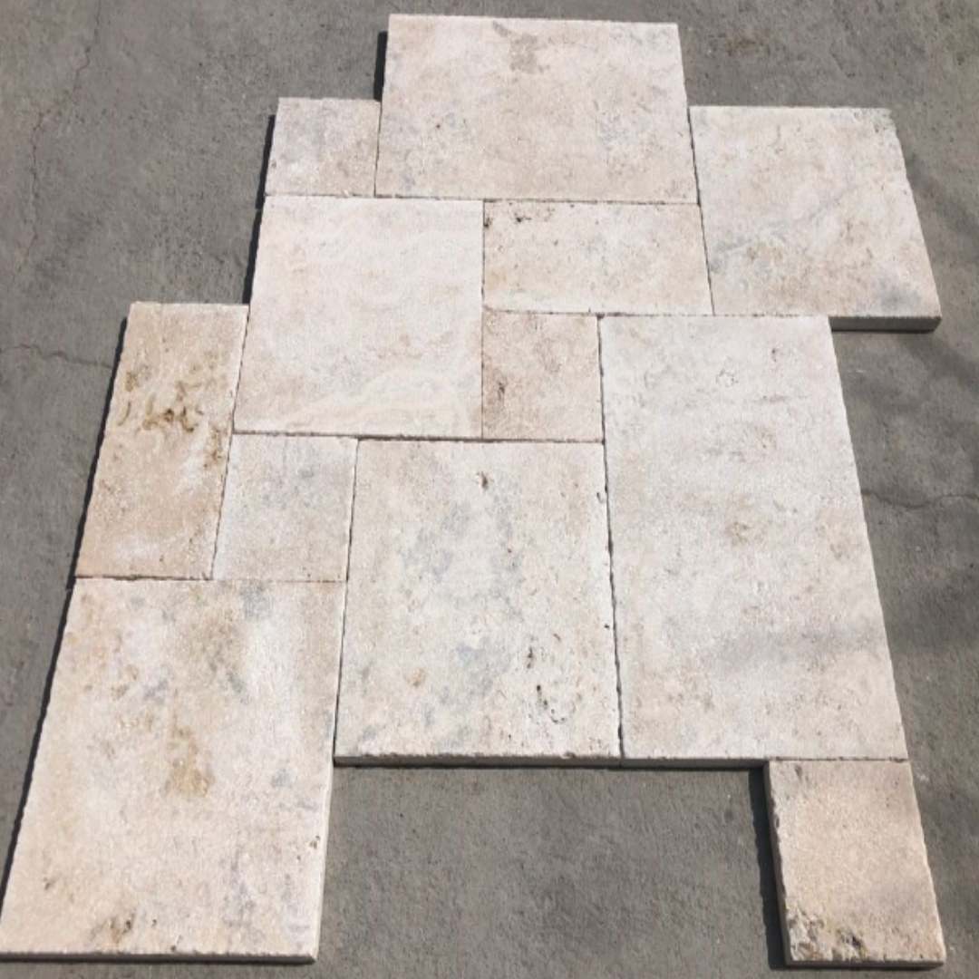Lilac Ivory Travertine Paver Hawaii Stone Imports