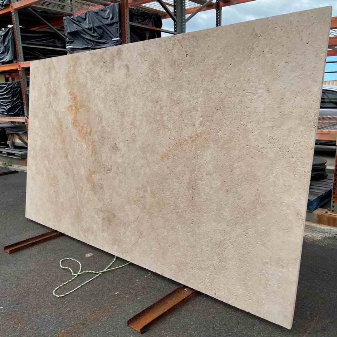 Light Walnut travertine Slab Hawaii Stone Imports