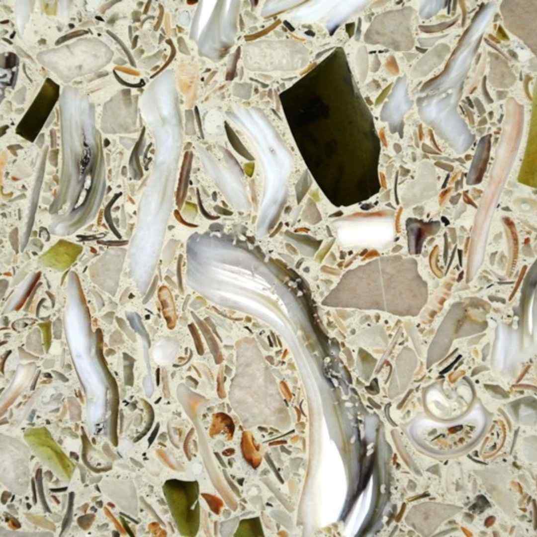 Avocado Glacier Eco Quartz Slab Hawaii Stone Imports