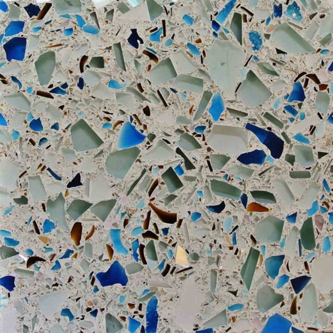 Blue Lagoon Eco Quartz Slab Hawaii Stone Imports