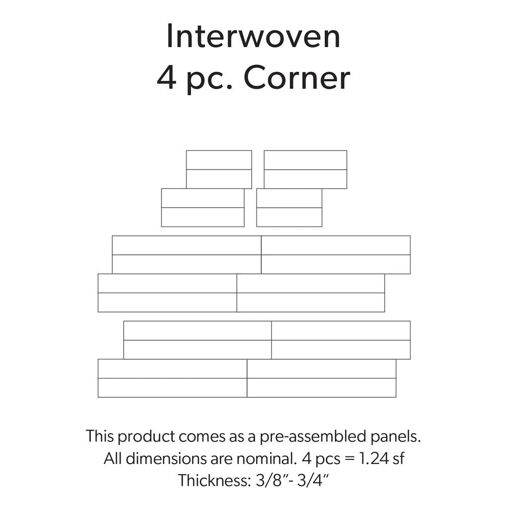 MOONLIT, INTERWOVEN CORNER 4 pc Set, Bush Hammered