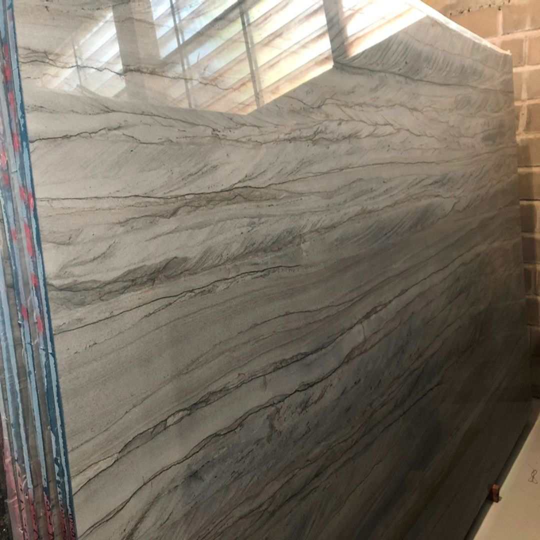 Brillant Grey Quartzite Slab Hawaii Stone Imports