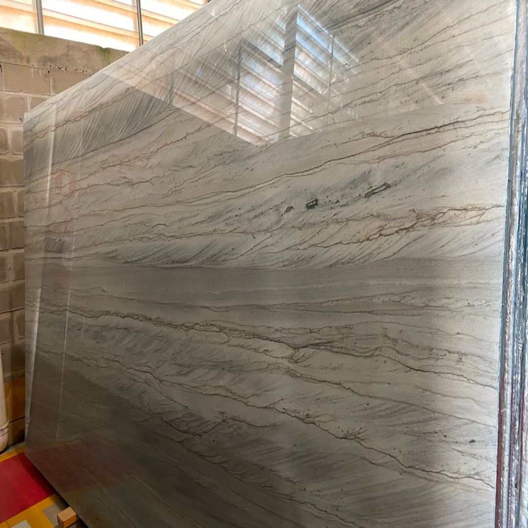 Brillant Grey Quartzite Slab Hawaii Stone Imports