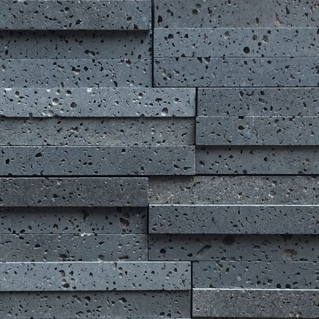 Puka Lava Grey Basalt Wall Veneer Hawaii Stone Imports